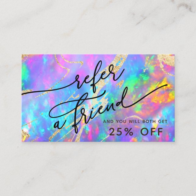 Empfehlungskarte für Feueropal Visitenkarte (Vorderseite)