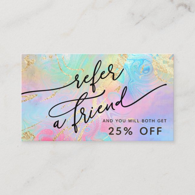 Empfehlungskarte für flüssigen Marmor Visitenkarte (Vorderseite)