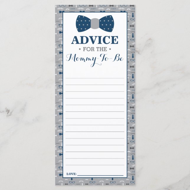 Empfehlungskarte für Mama-to-be, kleine Babydusche (Vorderseite)