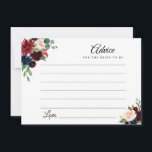 Empfehlungskarte für Marine, Bordeaux und Blumen Hinweiskarte<br><div class="desc">Ein schlichtes Blumendesign mit schönen bordeauxfarbenen,  marineblauen und rot-rosa Blume. Sie können die Farben und Textdetails ändern.</div>