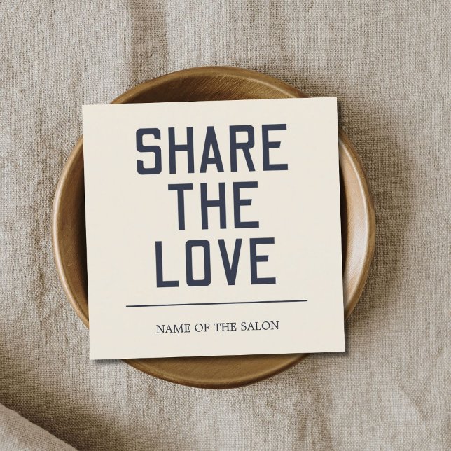 Empfehlungskarte für moderne Pastel Blue Bold Salo (Von Creator hochgeladen)