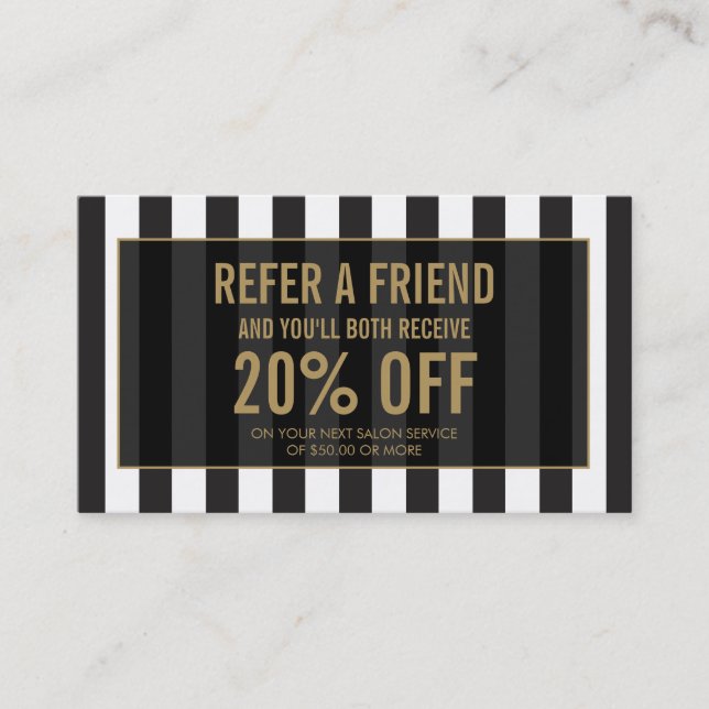 Empfehlungskarte für Schwarzweiß-Streifen (Vorderseite)