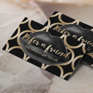 Empfehlungskarte Geometrische schwarze Lippen Ma