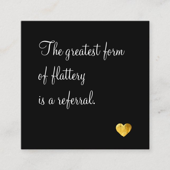 Empfehlungskarte Kundenloyalty Gold Herz (Vorderseite)