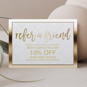 Empfehlungskarte Modernes Gold Gerahmt