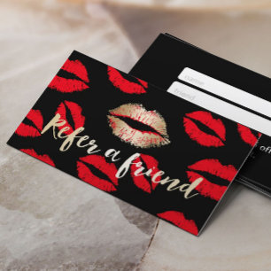 Empfehlungskarte Red Lips Pattern Makeup Artist
