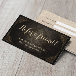 Empfehlungskarte | Vintager Gerahmter Damask Schön