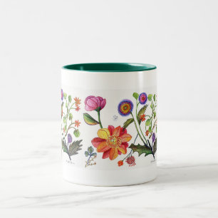 Empfindliche Blumen-Tasse Zweifarbige Tasse