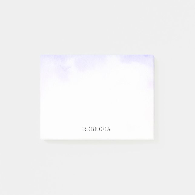 Empfindliche lila Watercolor-Wäsche personalisiert Post-it Klebezettel (Vorderseite)