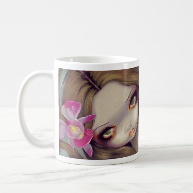 "Empfindliche Orchideen-Meerjungfrau-" Tasse (Links)