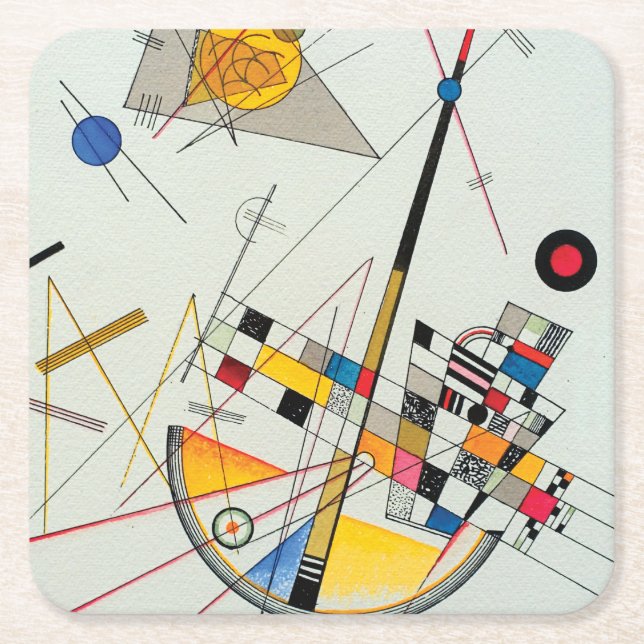 Empfindliche Spannung durch Wassily Kandinsky Rechteckiger Pappuntersetzer (Vorderseite)