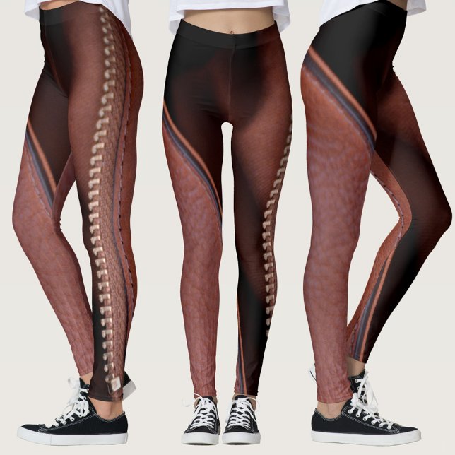 Empfindliche, unzippte Imitate Braunleder Leggings (Von Creator hochgeladen)