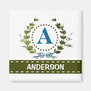 Empfindlicher Efeu-Kranz-und Bogen-Name mit Magnet