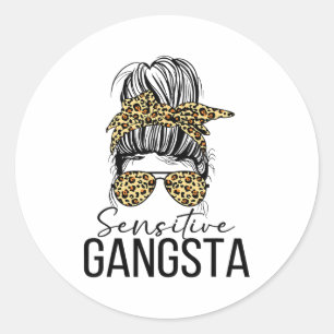 Empfindlicher Gangsta-Gangster lustiger Meme-Spruc Runder Aufkleber