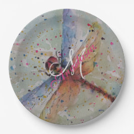 EMPFINDLICHES DRACHE-FLIEGEN-MONOGRAMM-PARTY PAPPTELLER