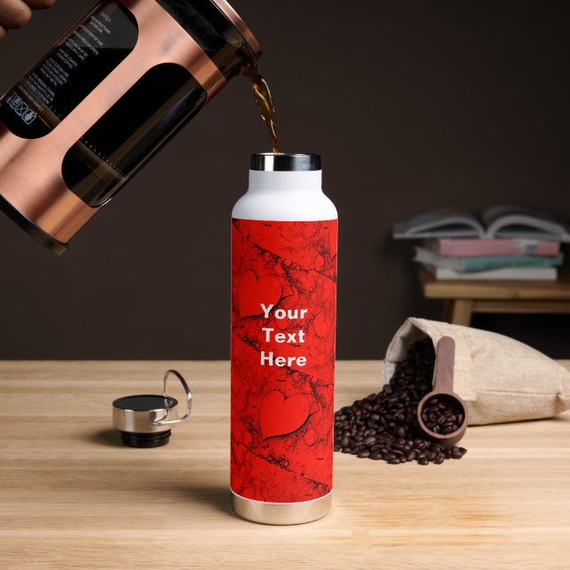 Empfindsame Herzen Trinkflasche (Kaffee (gedreht))