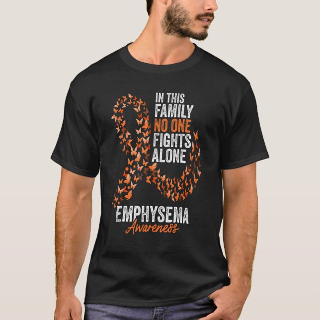 Emphysema Awareness Mont Butterflies Orange Ribbo T-Shirt (Vorderseite)