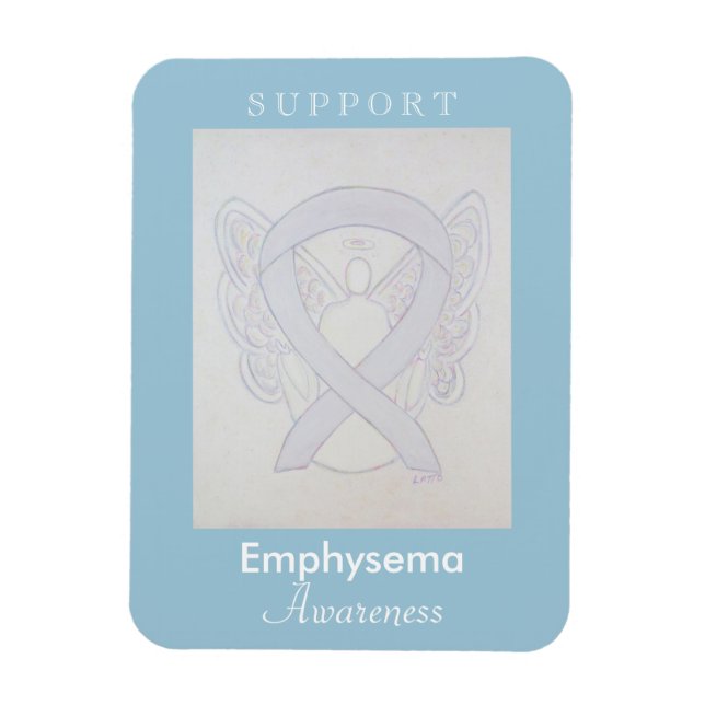 Emphysema Awareness Ribbon Angel Custom Magnet (Vertikal)