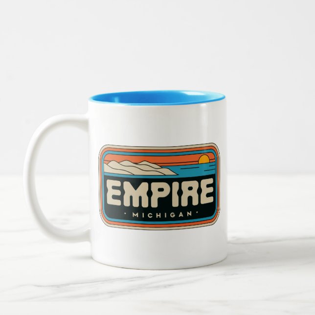 Empire 70er Retro Michigan Vintag Zweifarbige Tasse (Links)