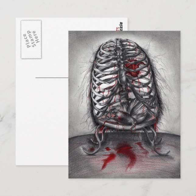 Empire Cage Anatomy Bird Surreal Horror Art Postkarte (Vorne/Hinten)