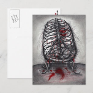 Empire Cage Anatomy Bird Surreal Horror Art Postkarte