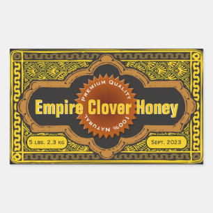Empire Clover Large Honey Jar Rechteckiger Aufkleber