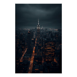 Empire Glow – Kinematischer Nacht-Skyline-Poster Poster