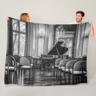 Empire Notes Black and White Music Foto Fleecedecke