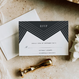 Empire RSVP Card | Holzkohle Karte