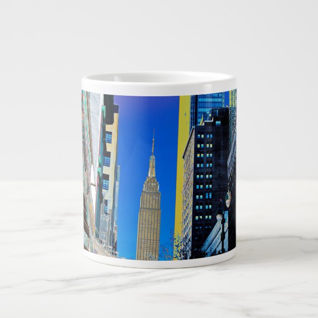 Empire Sate Gebäude vom 42. St New York Poster Jumbo-Tasse (Vorderseite)