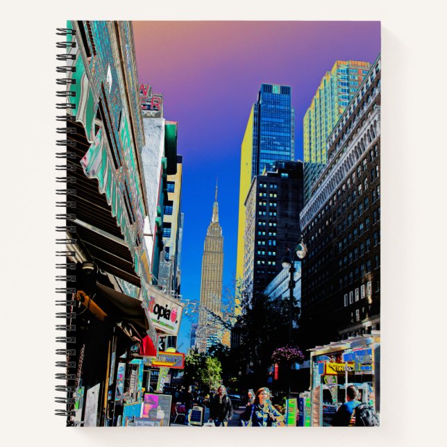 Empire Sate Gebäude vom 42. St New York Poster Notizbuch (Vorderseite)