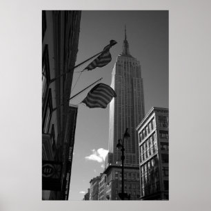 Empire State Bldg with flags Poster