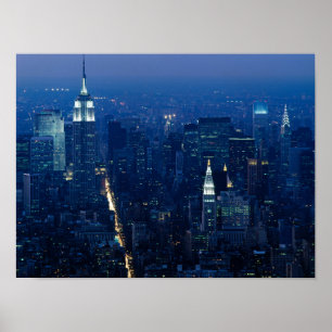 Empire State Building bei Nacht Poster