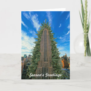 Empire State Building Morphed Into Christmas Tree Feiertagskarte