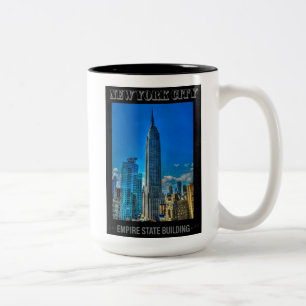 Empire State Building New York City Retro Zweifarbige Tasse