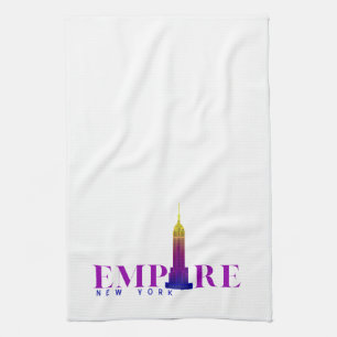 Empire State Building-New York-Vibrantes Lila Geschirrtuch