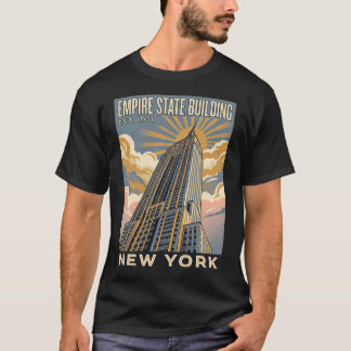Empire State Building New York Vintage Reiseplakat T-Shirt