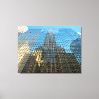 Empire State Building Spiegelung auf Glasgebäude Leinwanddruck