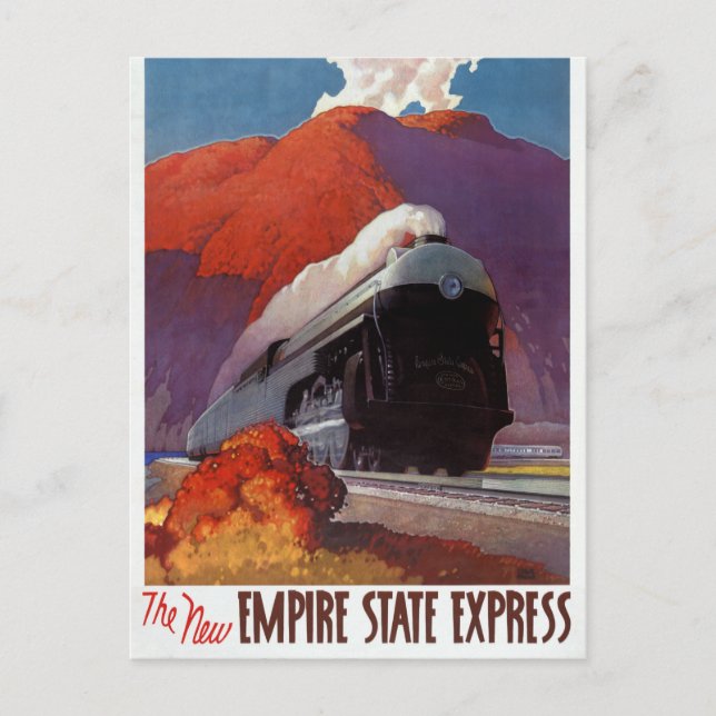 Empire State Express Vintage Poster wiederhergeste Postkarte (Vorderseite)