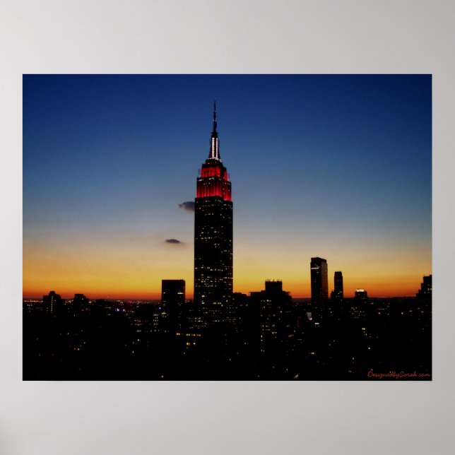 Empire State Gebäude bei Sunset Poster (Vorne)