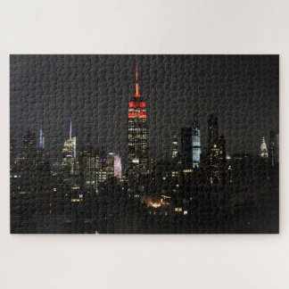 Empire State Gebäude in Red Night Skyline Puzzle