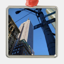 Empire State Gebäude Manhattan Silbernes Ornament
