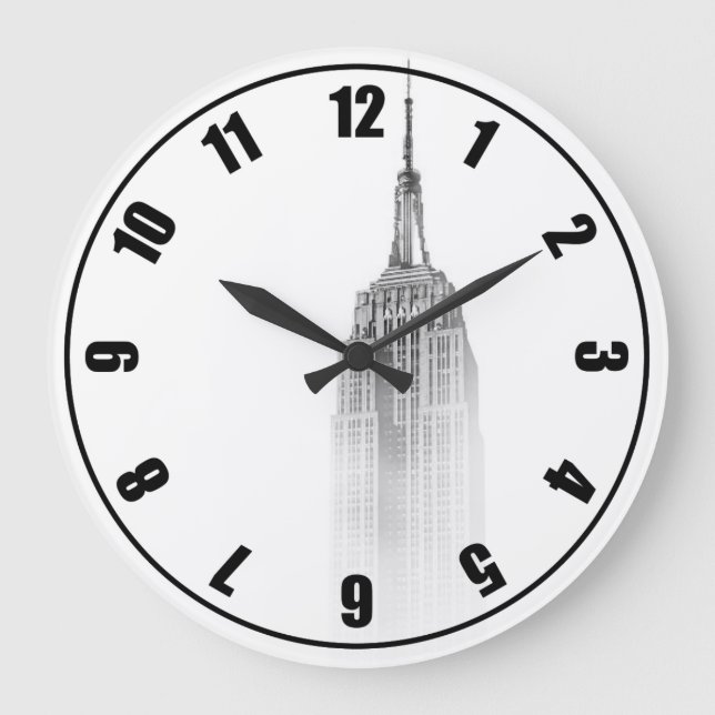 Empire State Graphic Große Wanduhr (Vorderseite)
