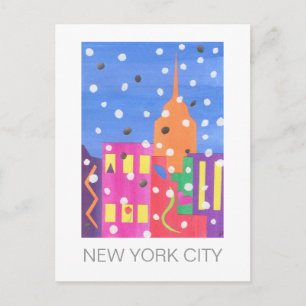 Empire State in Snow Postcard Postkarte