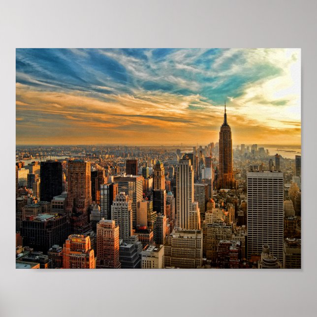 Empire State Sunset in New York City Poster (Vorne)
