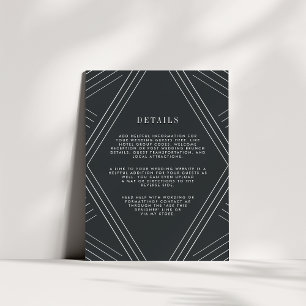 Empire Wedding Guest Details Card Holzkohle Begleitkarte
