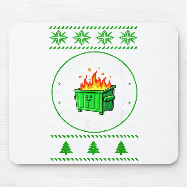 Employee Dumpster Fire Resnse Team Ugly Christmas  Mousepad (Vorne)