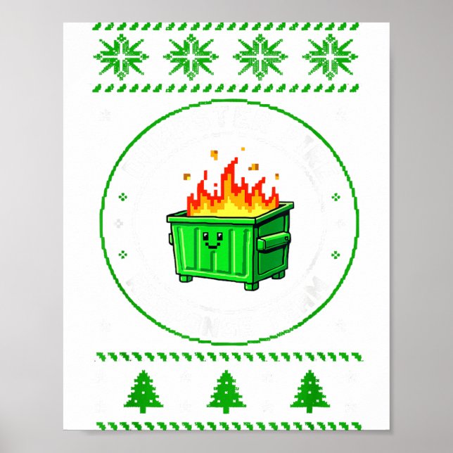 Employee Dumpster Fire Resnse Team Ugly Christmas  Poster (Vorne)