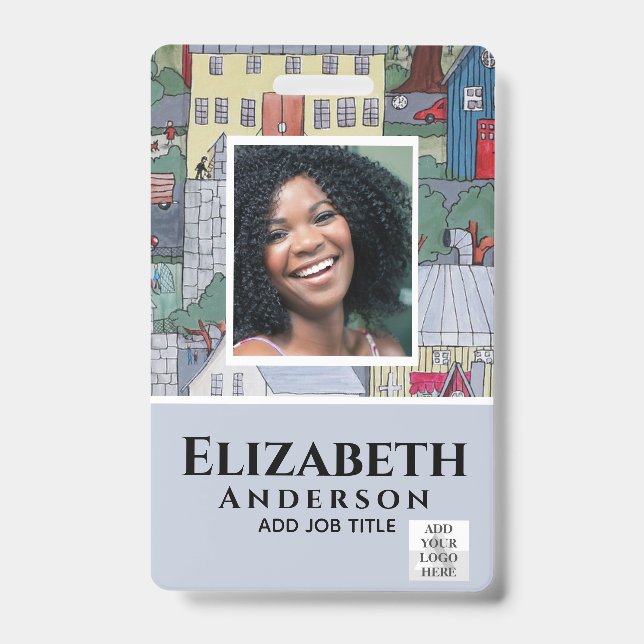 EMPLOYEE FOTO ABZEICHEN QR Code Barcode Eigenschaf Ausweis (Vorderseite)