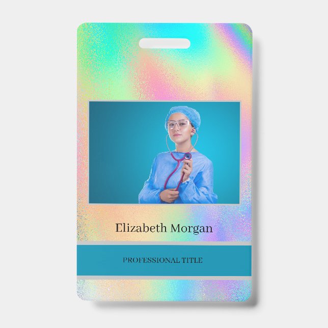 Employee Foto Rainbow Holographic Ausweis (Vorderseite)
